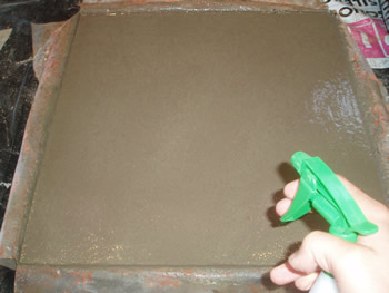 Putting retardant on  concrete samples